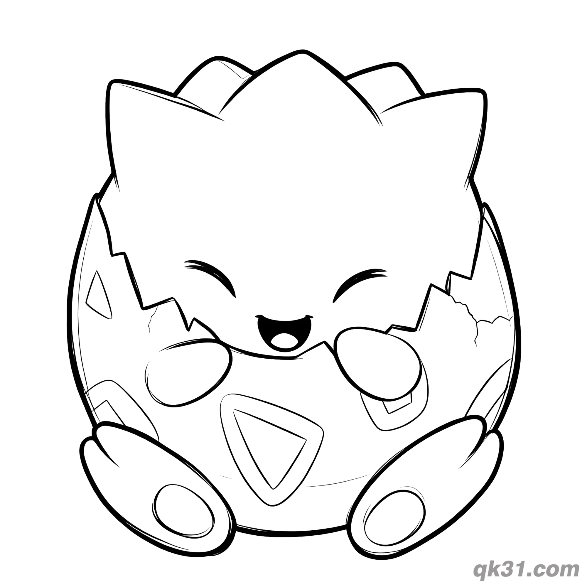 免费 捂脸大笑波克比简笔画涂色页 简笔画涂色页