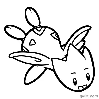 Q版波克基古简笔画涂色页 – 免费可打印简笔画涂色画