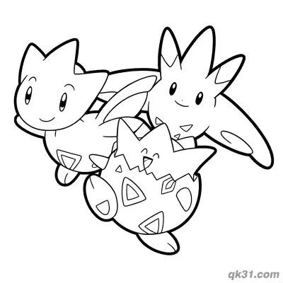 波克比波克基古波克基斯飞行伙伴简笔画涂色页 – 免费可打印简笔画涂色画