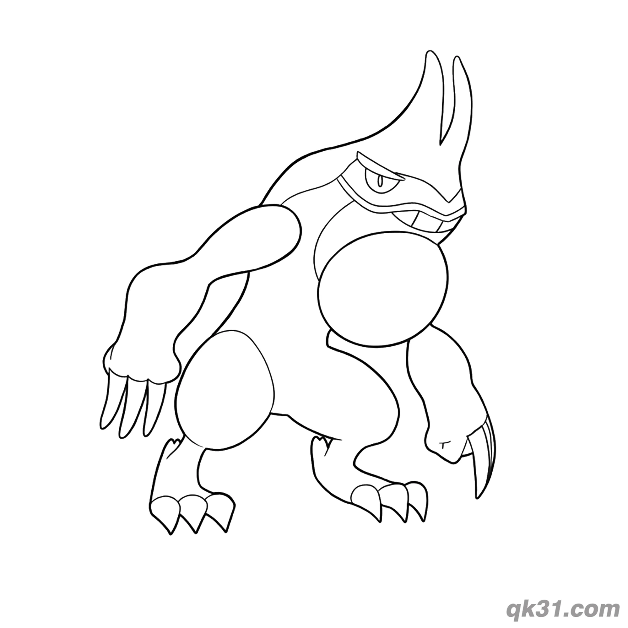 免费 毒骷蛙低蹲防御姿态简笔画涂色页 简笔画涂色页