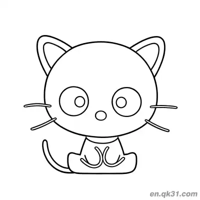 盘腿坐禅的巧克力猫简笔画涂色页 – 免费可打印简笔画涂色画