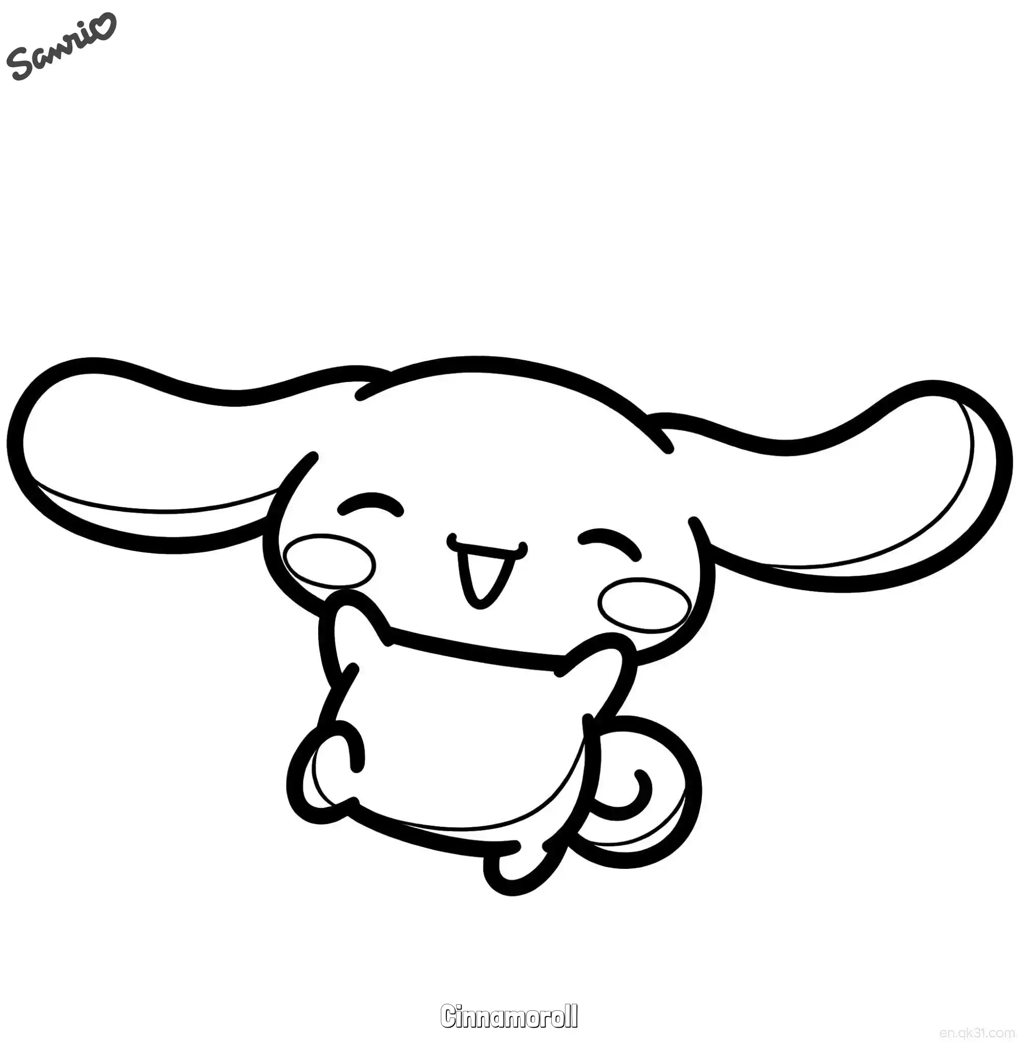 免费 玉桂狗 简笔画 素描 涂鸦 - 免费可打印三丽鸥 下载PDF 简笔画涂色页