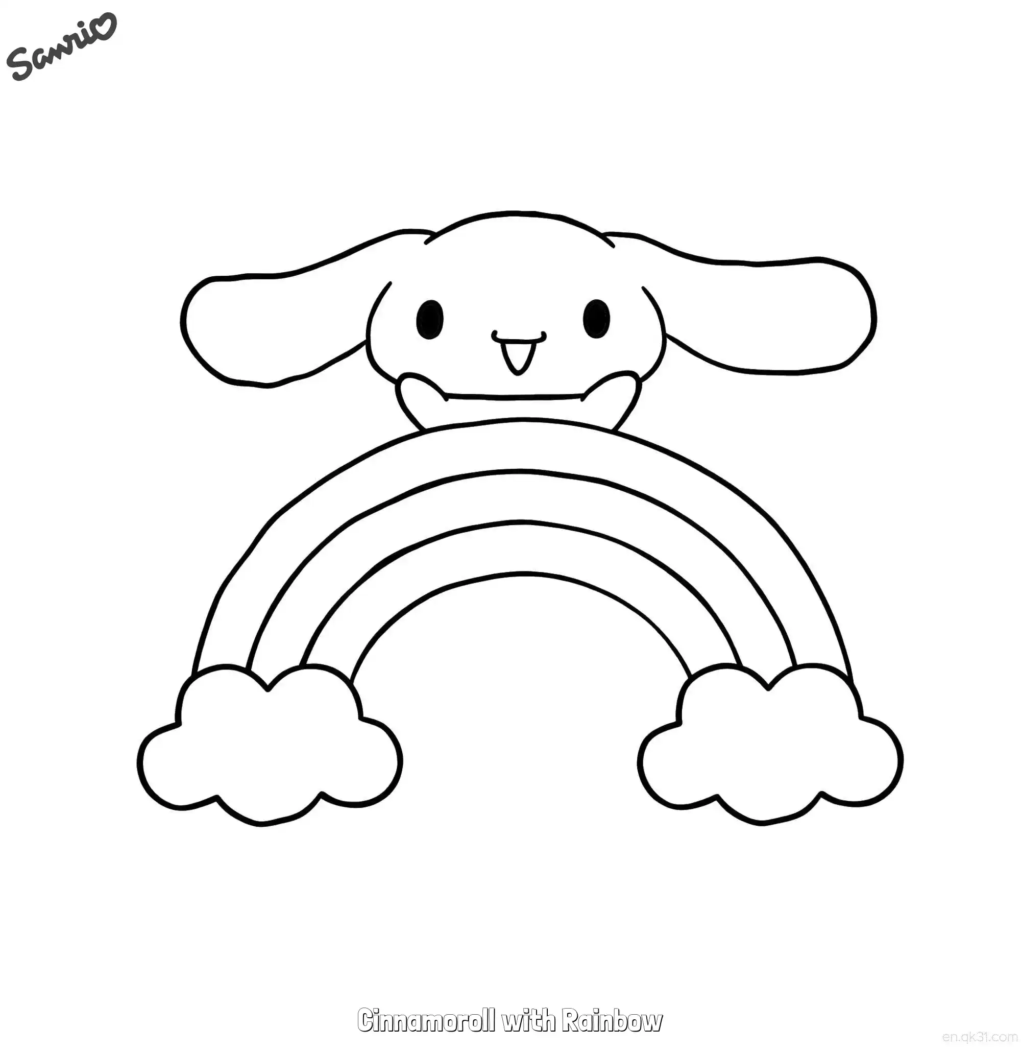 免费 彩虹玉桂狗 简笔画 素描 涂鸦 - 免费可打印三丽鸥 下载PDF 简笔画涂色页