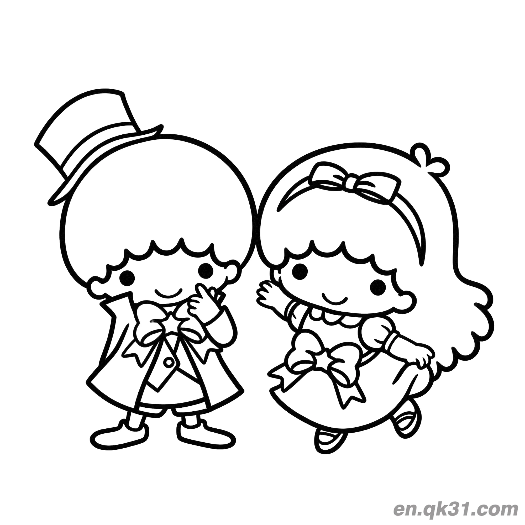 免费 双子星 基琪扮演魔术师拉拉穿蝴蝶结连衣裙表演服 简笔画涂色页 简笔画涂色页