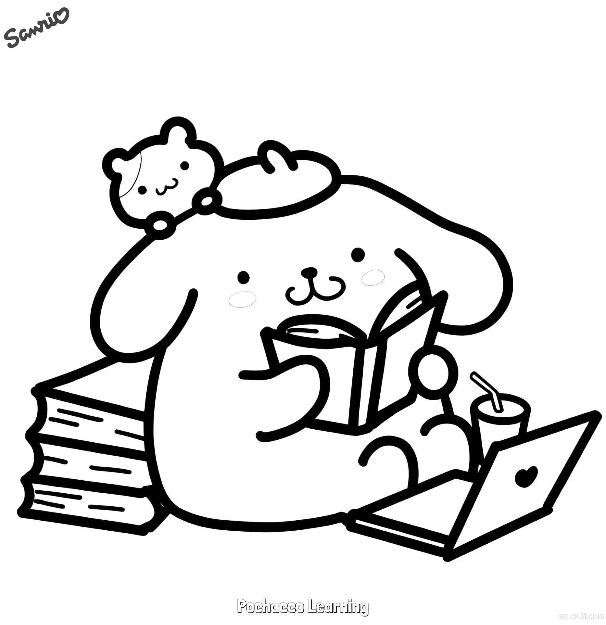 免费 学习布丁狗 简笔画 素描 涂鸦 - 免费可打印三丽鸥 下载PDF 简笔画涂色页