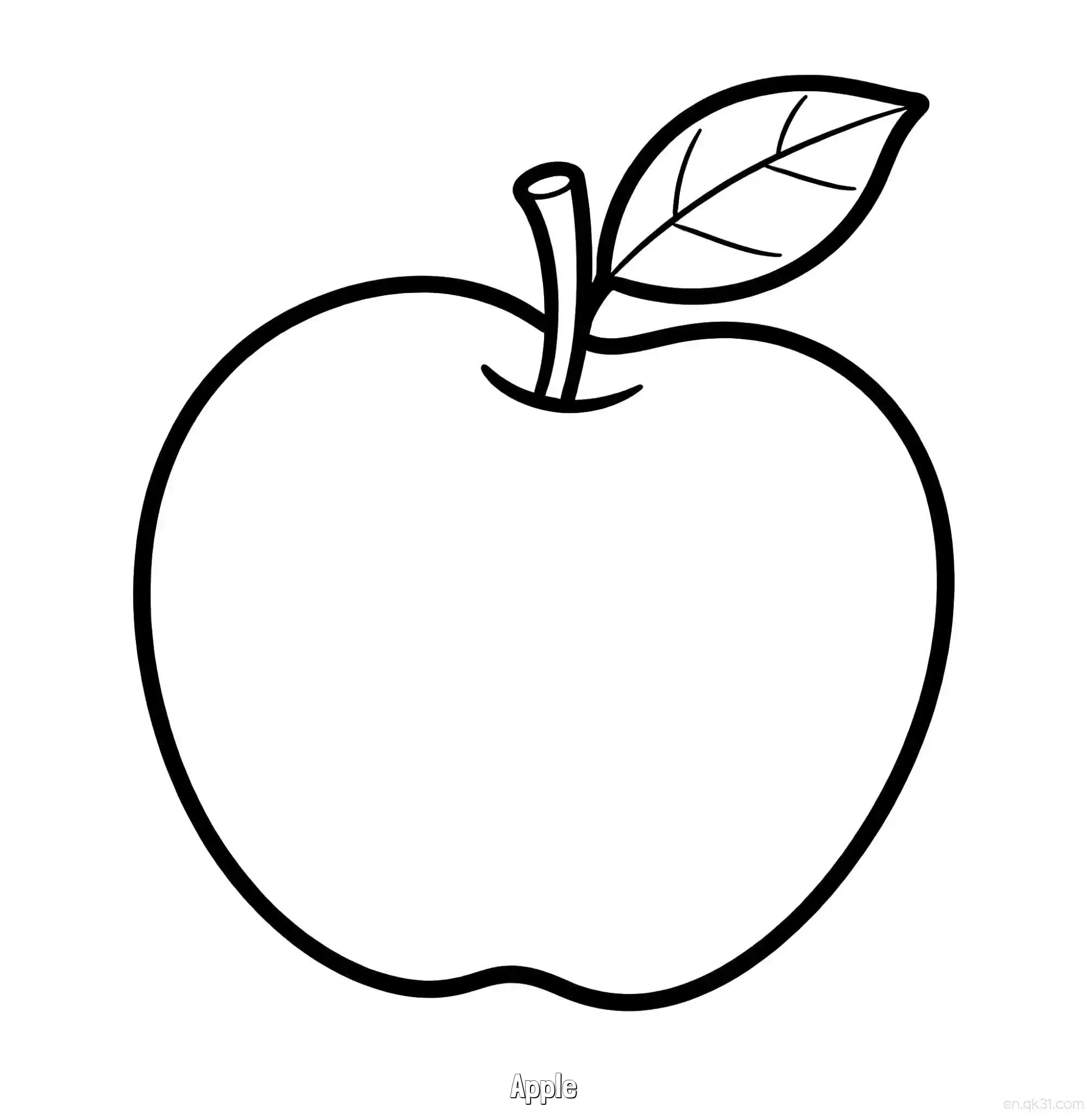 免费 苹果 简笔画 素描 涂鸦 - 免费可打印秋季 下载PDF 简笔画涂色页