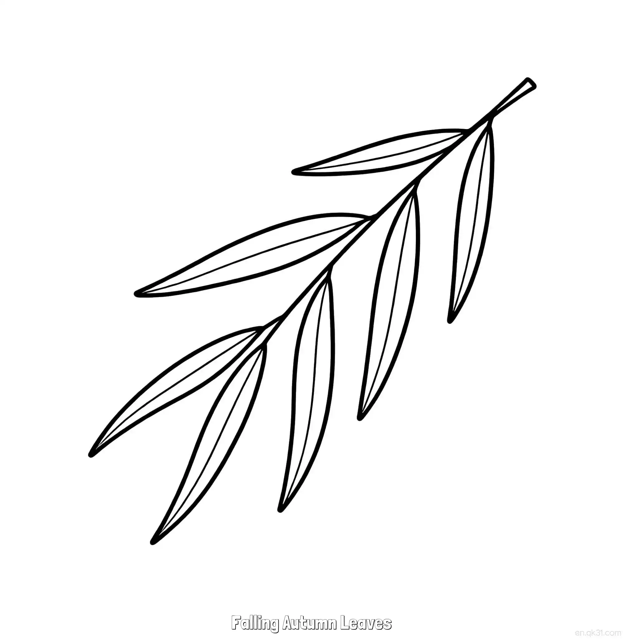 免费 飘落的秋叶 5简笔画 素描 涂鸦 - 免费可打印秋季 下载PDF 简笔画涂色页
