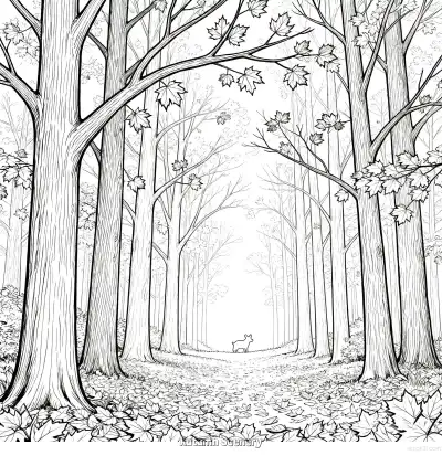 秋天的风景 9简笔画 素描 涂鸦 - 免费可打印秋季 下载PDF – 免费可打印简笔画涂色画
