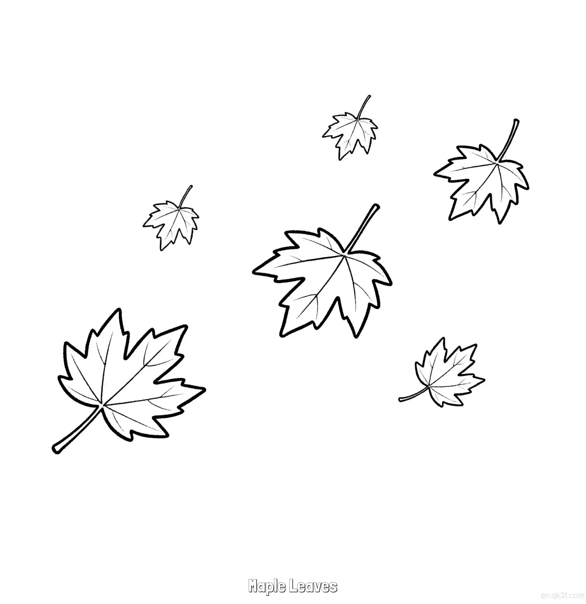 免费 枫叶 2简笔画 素描 涂鸦 - 免费可打印秋季 下载PDF 简笔画涂色页