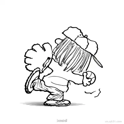 史努比棒球投掷涂色页 – 免费可打印简笔画涂色画
