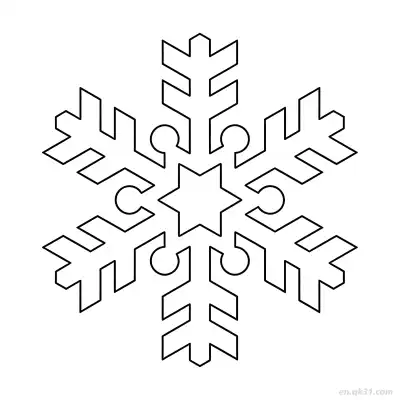 箭头星形雪花涂色页 – 免费可打印简笔画涂色画