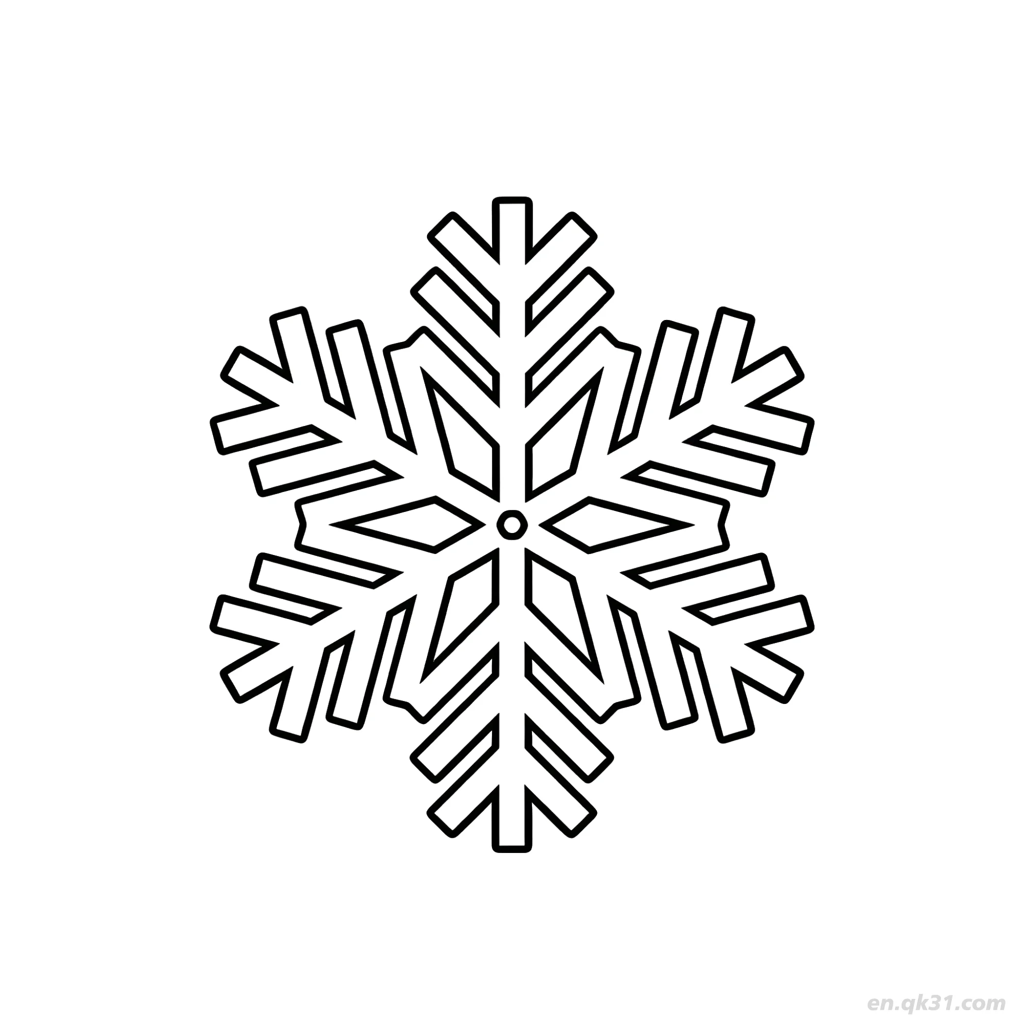免费 箭簇雪花设计涂色页 简笔画涂色页