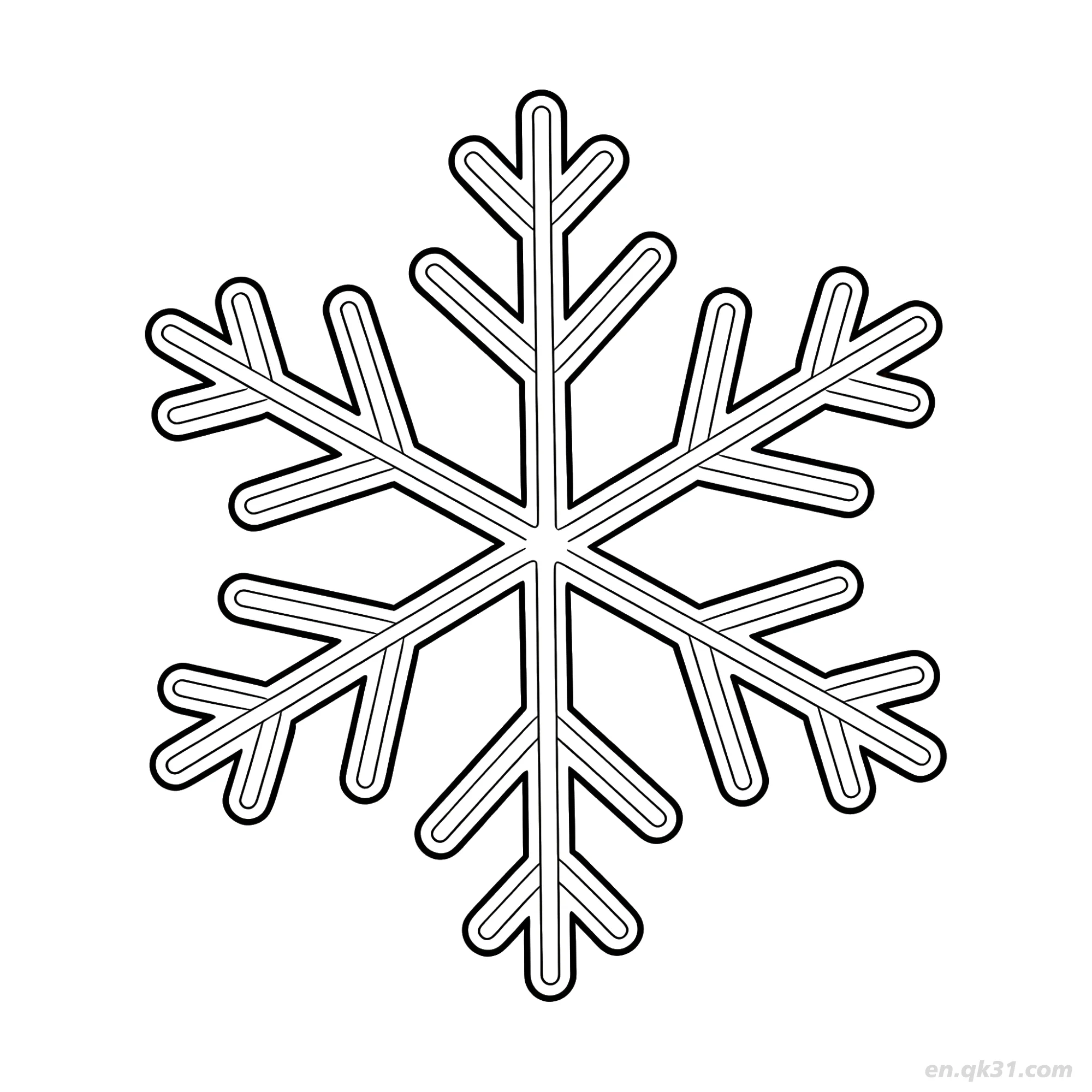 免费 几何雪花艺术涂色页 简笔画涂色页