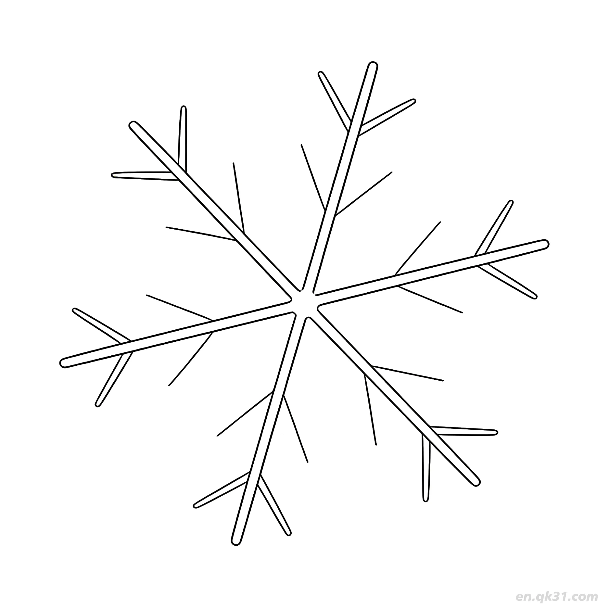 免费 复杂精美雪花图案涂色页 简笔画涂色页