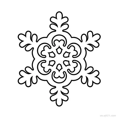 叶纹雪花涂色页 – 免费可打印简笔画涂色画