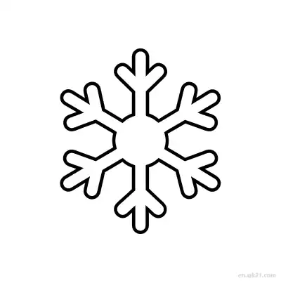 六枝雪花涂色页 – 免费可打印简笔画涂色画