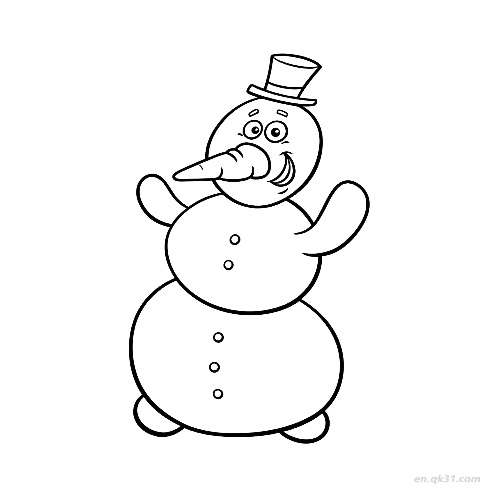 免费 大脚雪人涂色页 简笔画涂色页