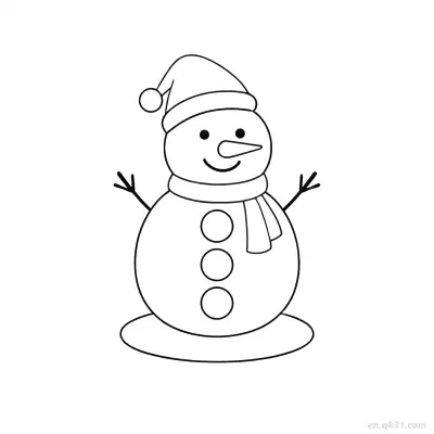 三段式雪人涂色页 – 免费可打印简笔画涂色画