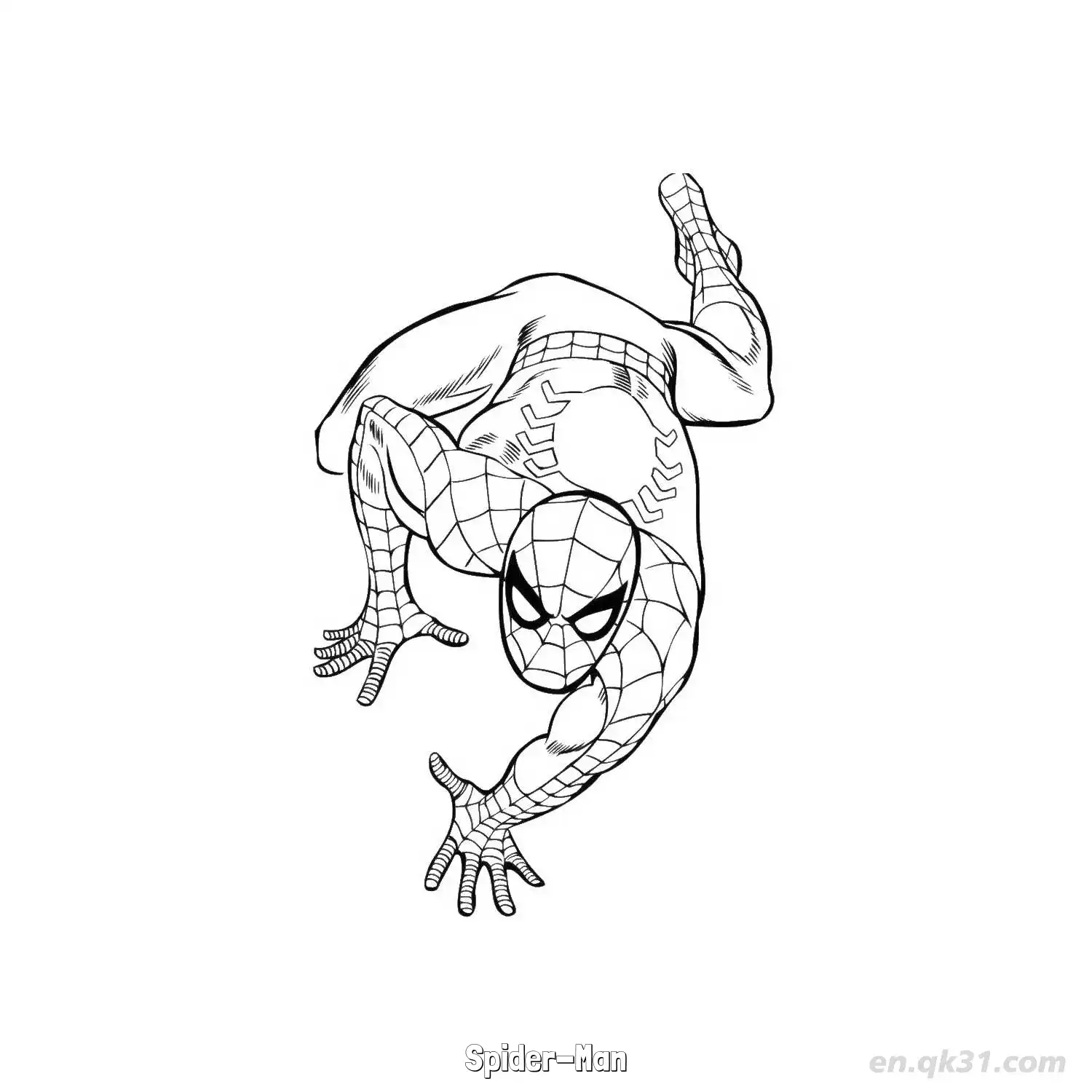 免费 蜘蛛侠 3简笔画 素描 涂鸦 - 免费可打印 漫威简笔画 下载PDF 简笔画涂色页