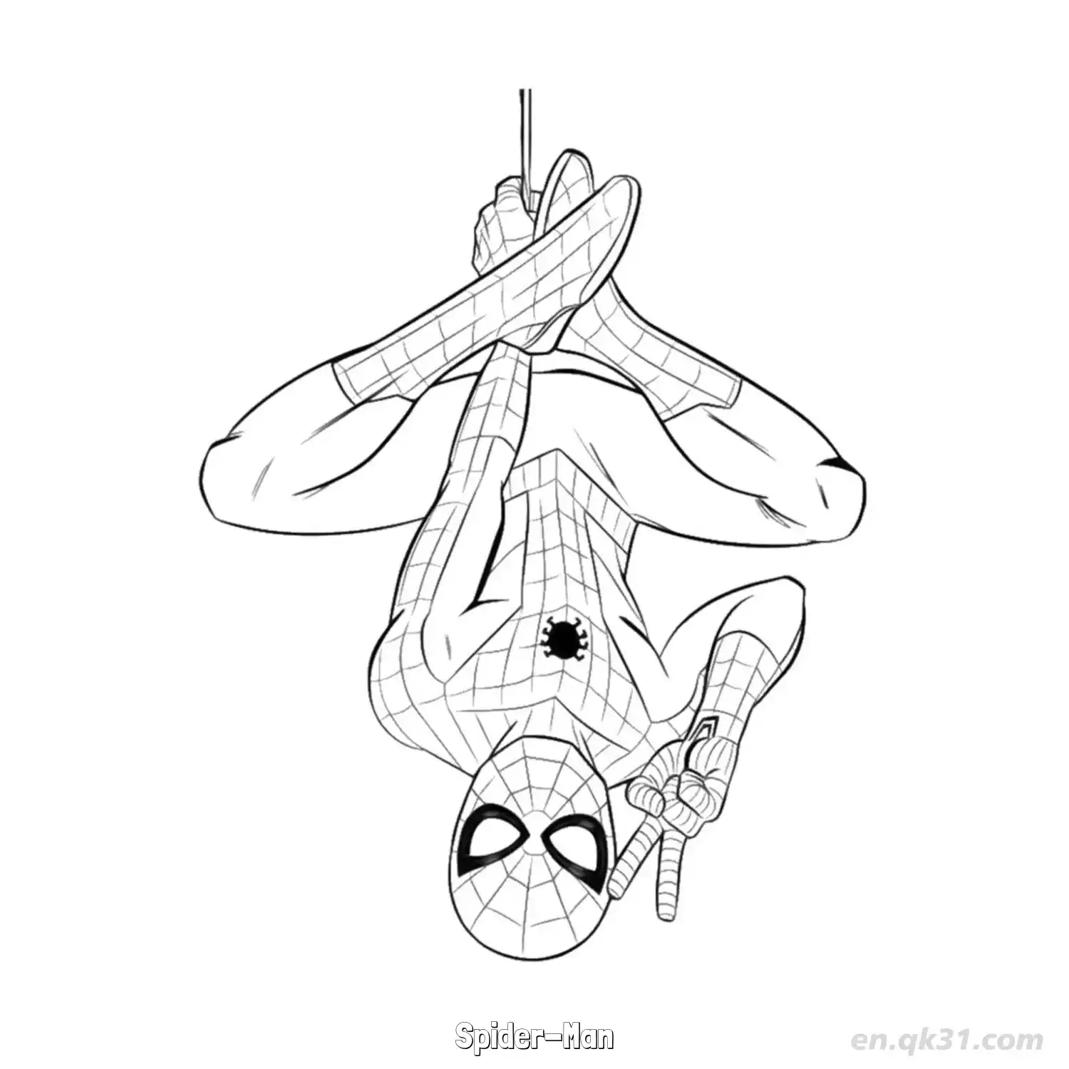 免费 蜘蛛侠 8简笔画 素描 涂鸦 - 免费可打印 漫威简笔画 下载PDF 简笔画涂色页