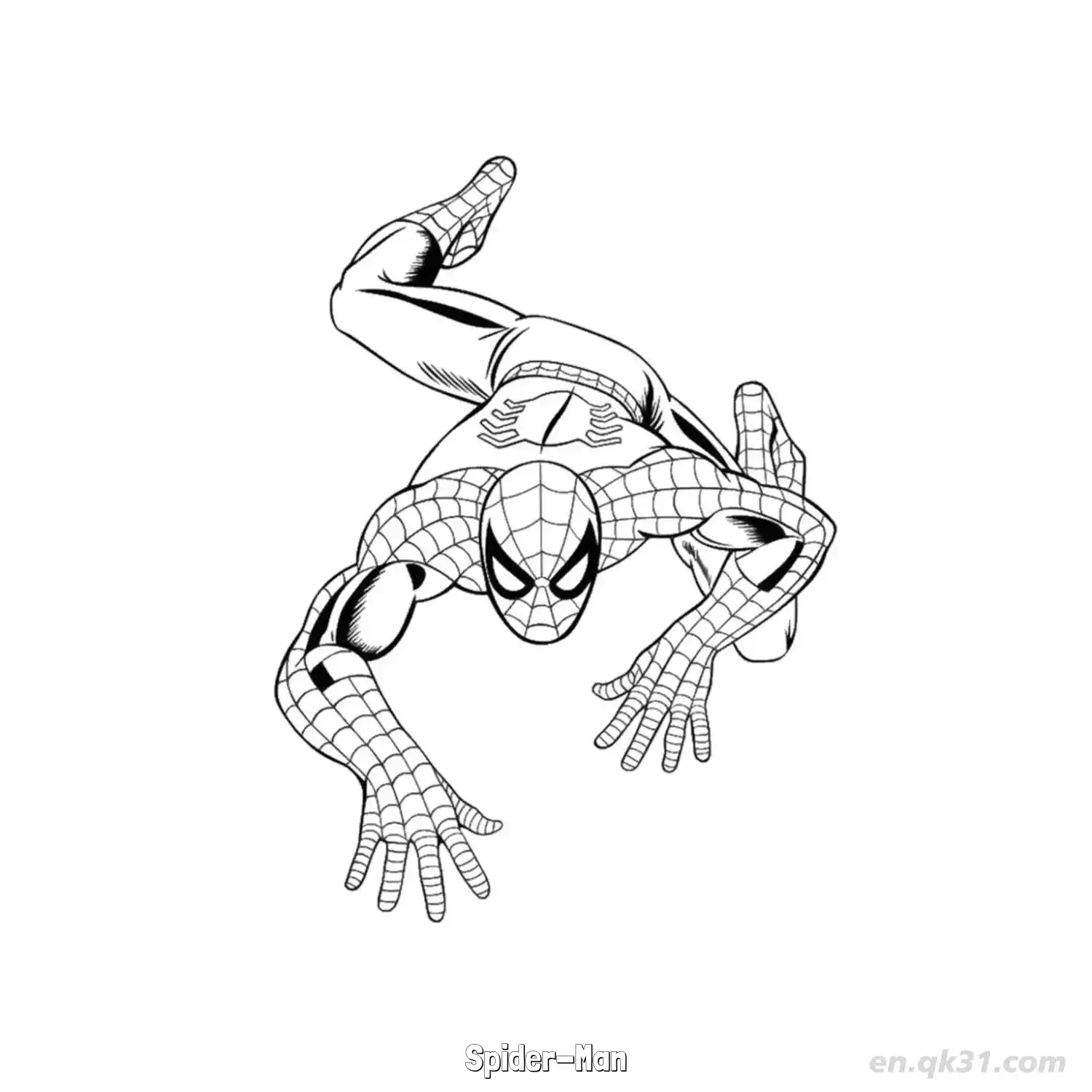 免费 蜘蛛侠 9简笔画 素描 涂鸦 - 免费可打印 漫威简笔画 下载PDF 简笔画涂色页