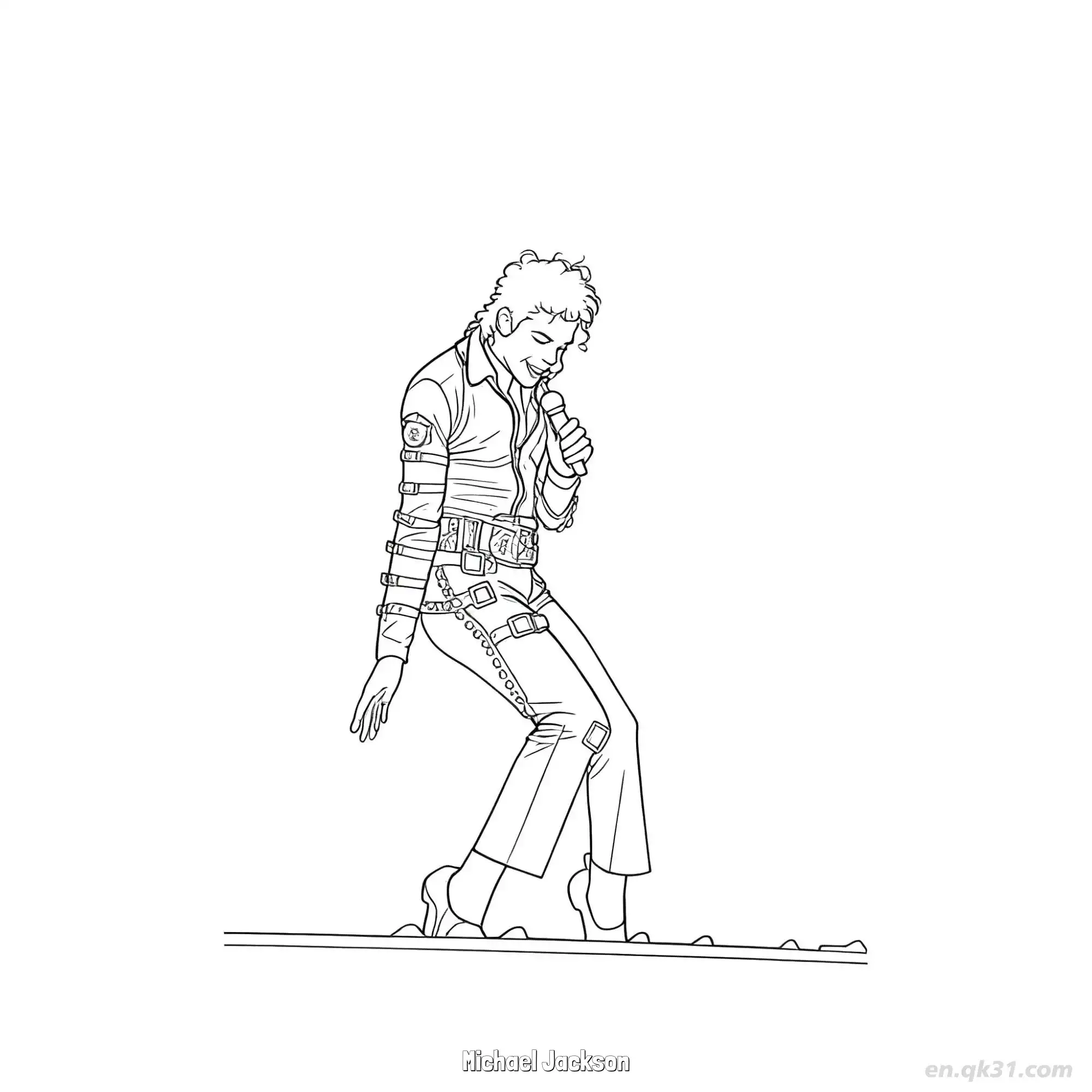 免费 迈克尔·杰克逊 40简笔画 素描 涂鸦 - 免费可打印超级巨星 下载PDF 简笔画涂色页