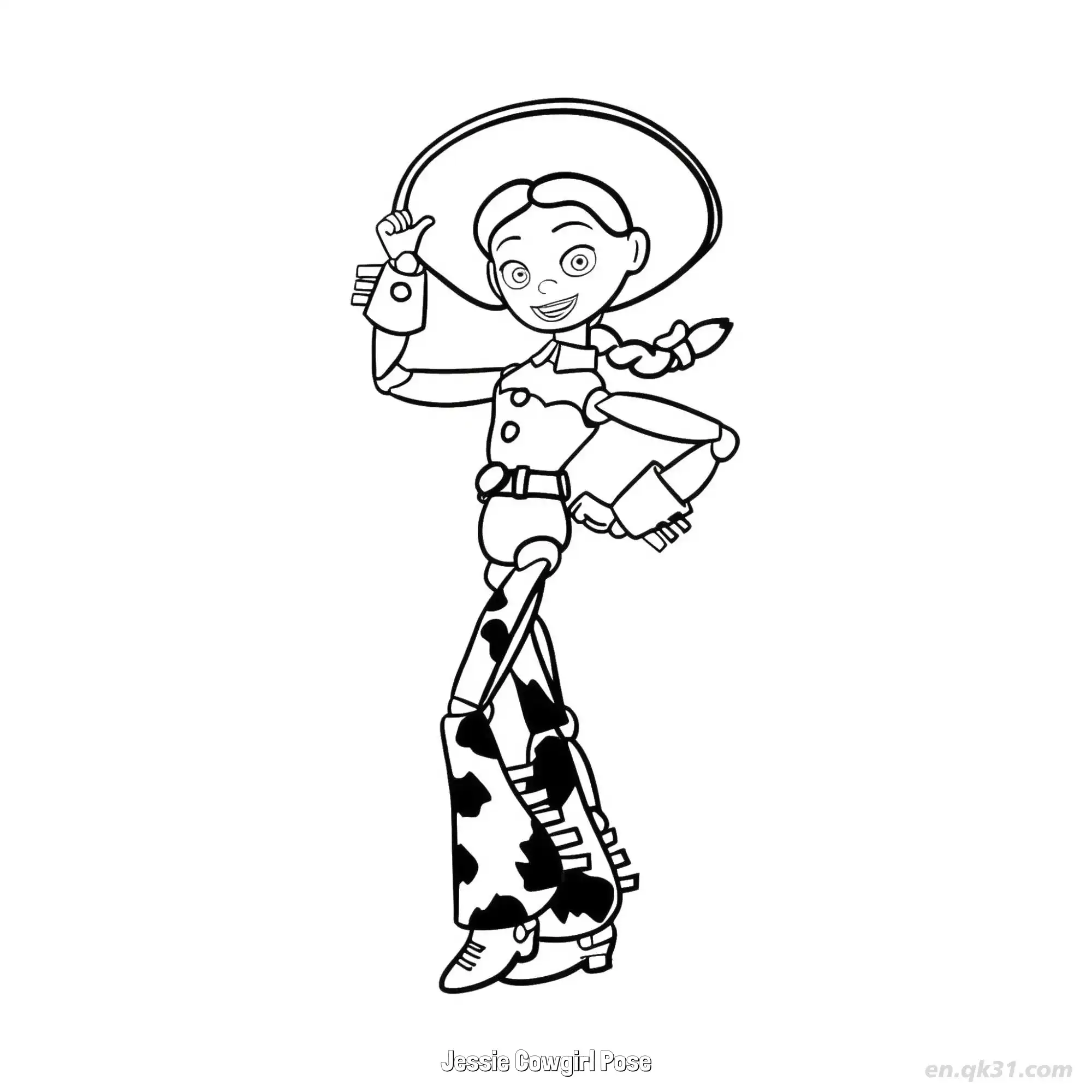免费 翠丝女牛仔姿势 简笔画 素描 涂鸦 - 免费可打印 玩具总动员简笔画 下载PDF 简笔画涂色页