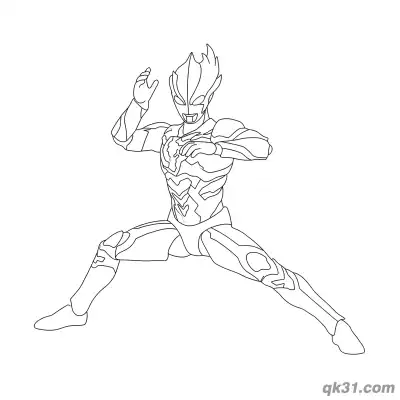 布莱泽奥特曼准备战斗姿态简笔画涂色页 – 免费可打印简笔画涂色画