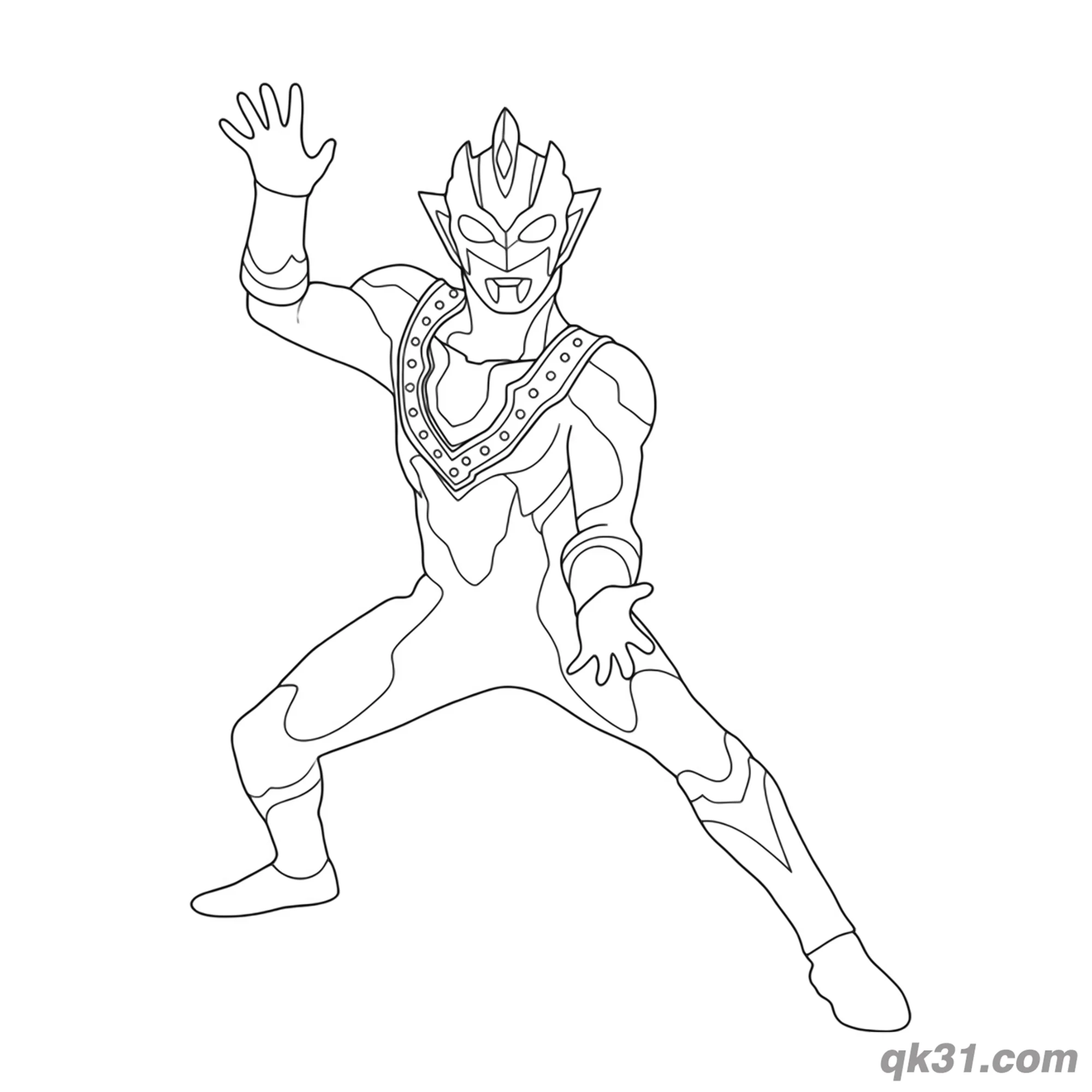 免费 泽塔奥特曼 贝塔粉碎形态 动作姿势 简笔画涂色页 简笔画涂色页