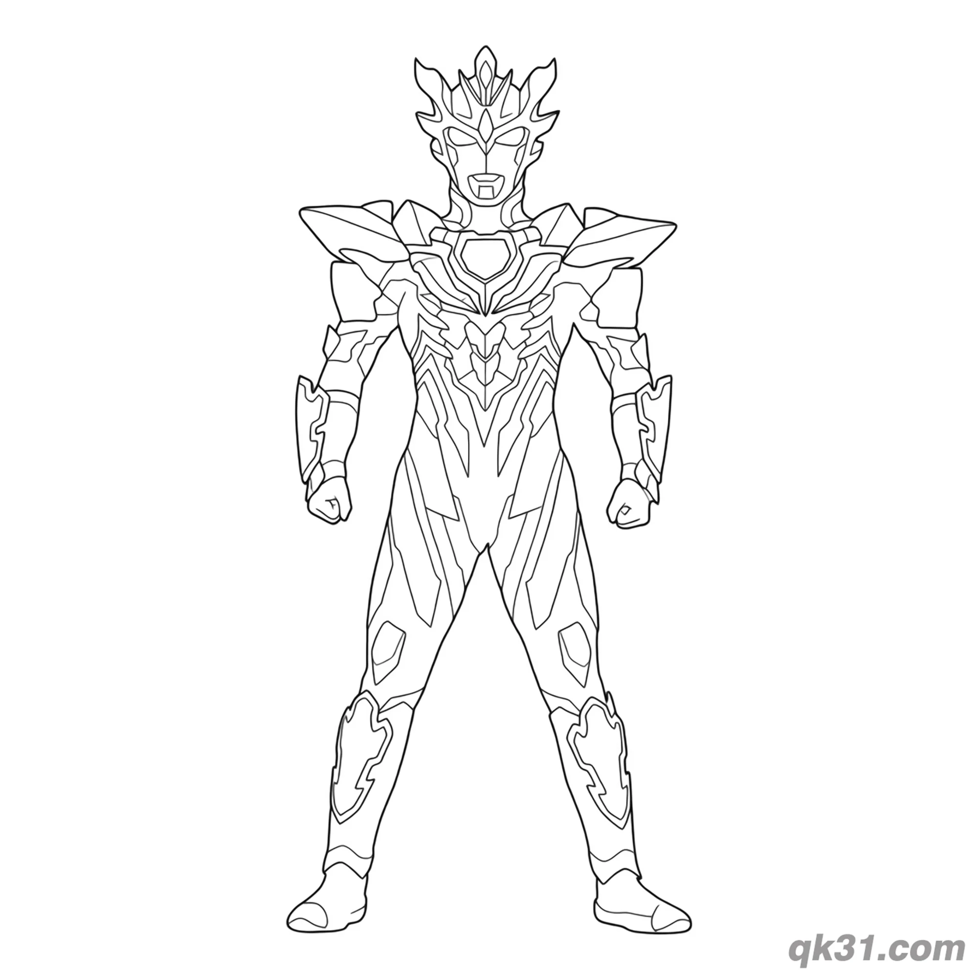 免费 泽塔奥特曼 德尔塔天爪形态 终极站立 简笔画涂色页 简笔画涂色页