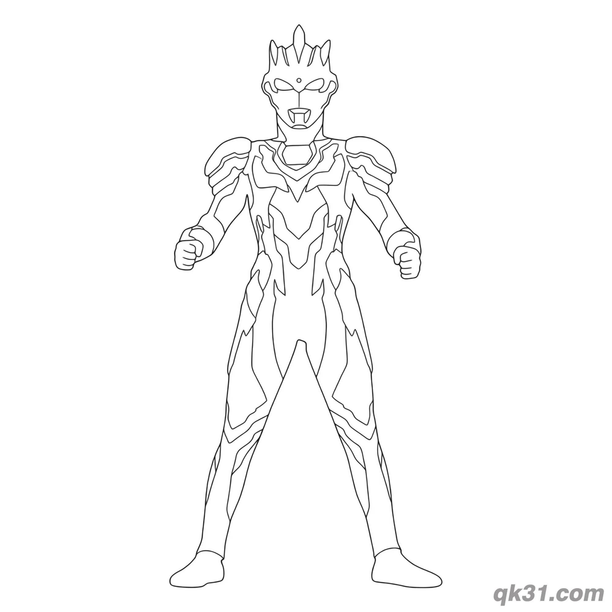 免费 泽塔奥特曼 原生形态 基本姿势 简笔画涂色页 简笔画涂色页