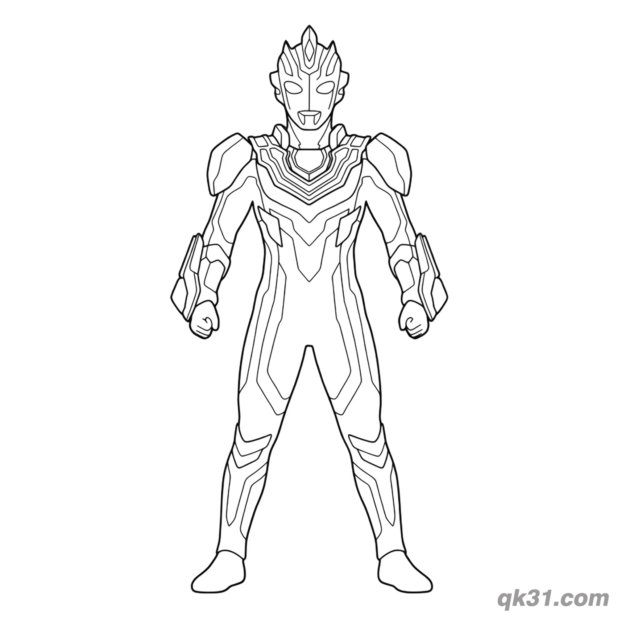 免费 泽塔奥特曼 原生形态 简易站立 简笔画涂色页 简笔画涂色页