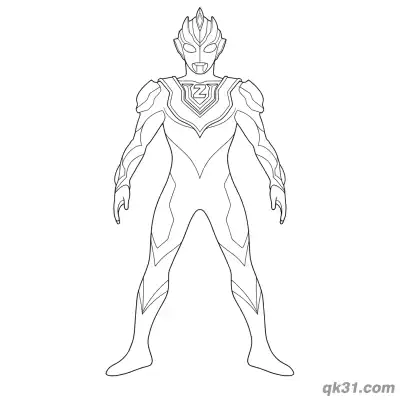 泽塔奥特曼 原生形态 标准站立姿势 简笔画涂色页 – 免费可打印简笔画涂色画