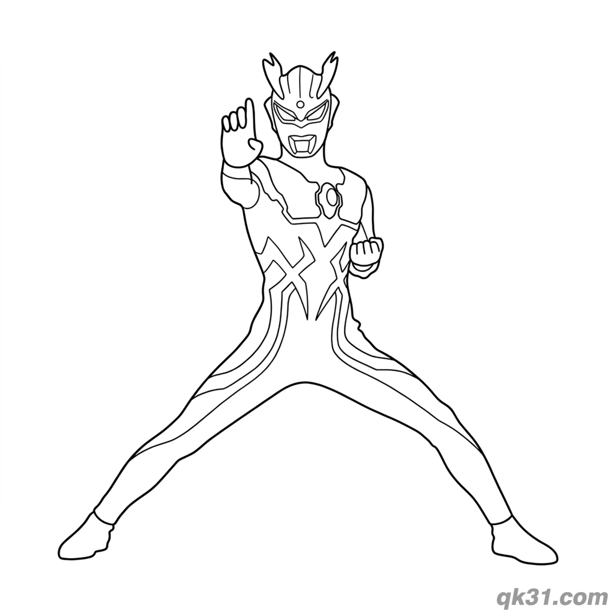 免费 赛罗奥特曼前掌出击简笔画涂色页 简笔画涂色页