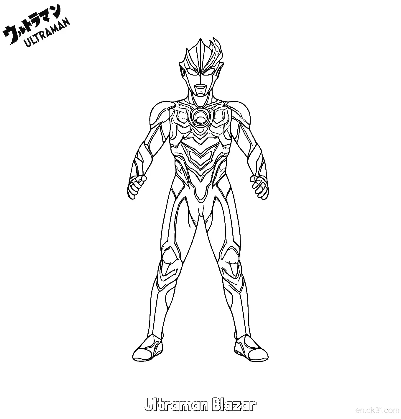 免费 布莱泽奥特曼 简笔画 素描 涂鸦 - 免费可打印奥特曼 下载PDF 简笔画涂色页