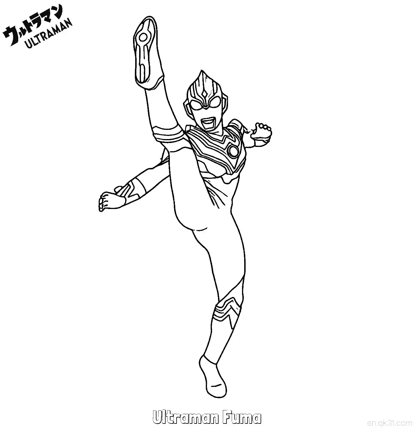 免费 风马奥特曼 2简笔画 素描 涂鸦 - 免费可打印奥特曼 下载PDF 简笔画涂色页