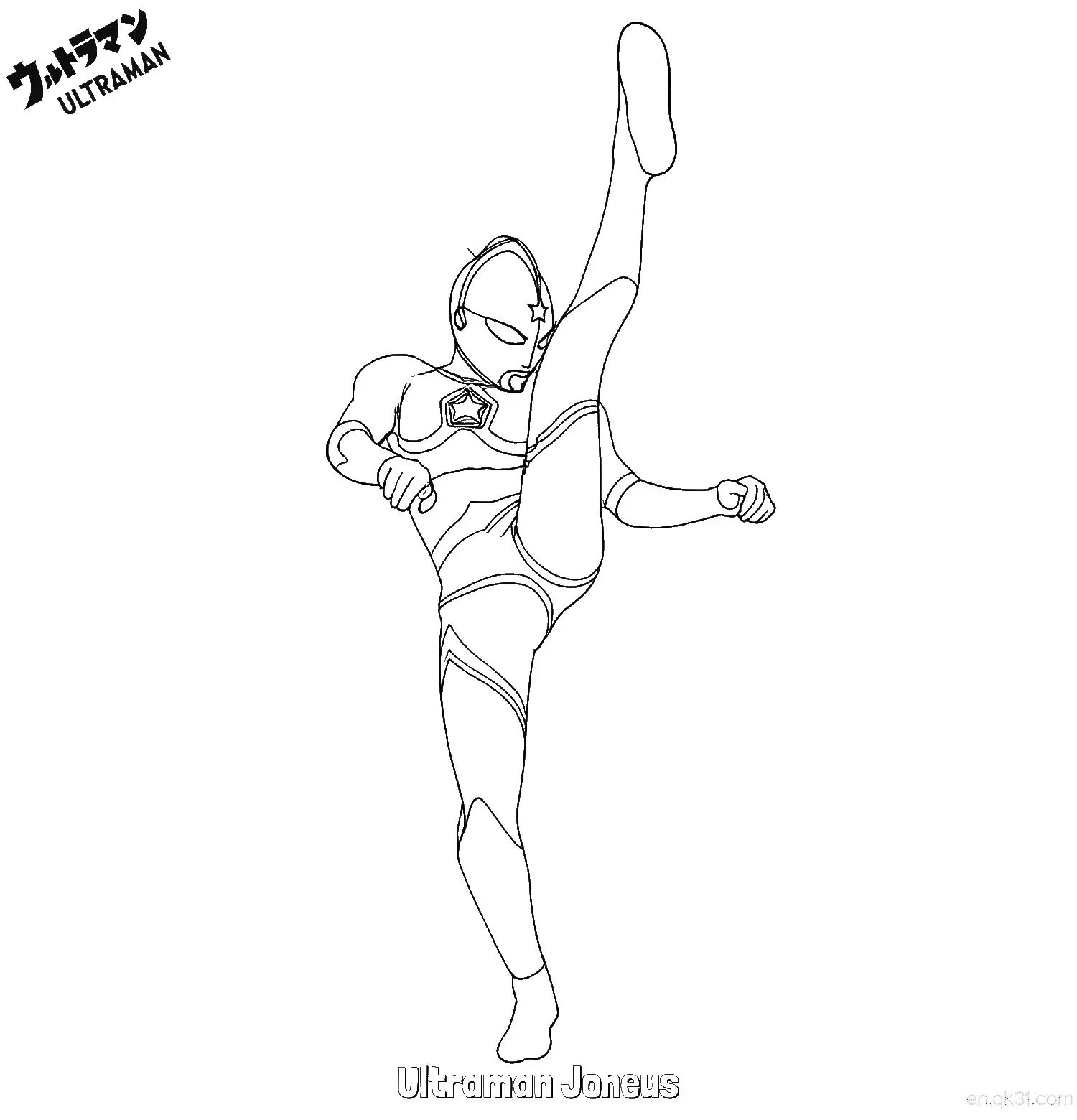 免费 乔尼亚斯奥特曼 3简笔画 素描 涂鸦 - 免费可打印奥特曼 下载PDF 简笔画涂色页