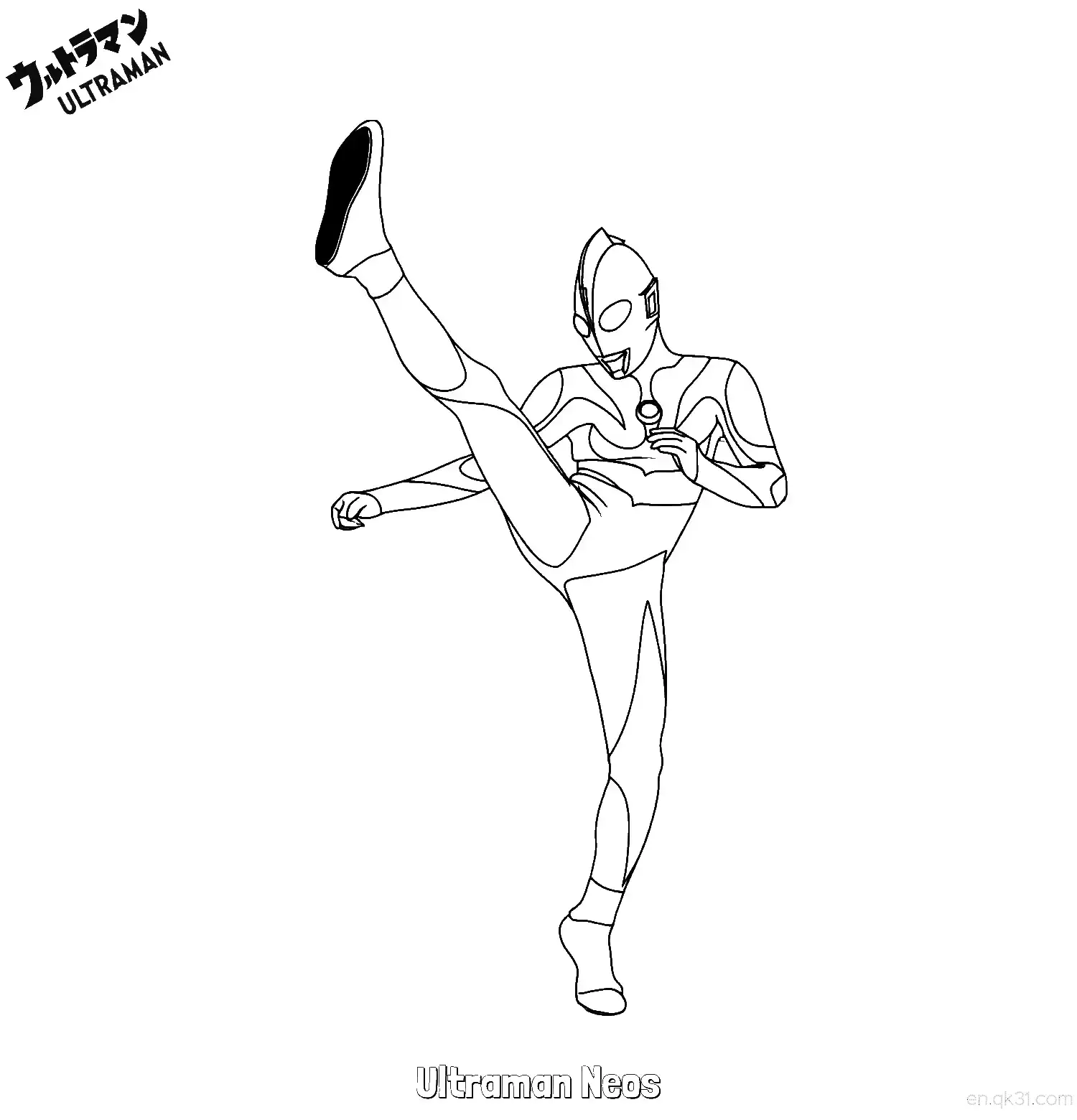 免费 奈欧斯奥特曼 3简笔画 素描 涂鸦 - 免费可打印奥特曼 下载PDF 简笔画涂色页