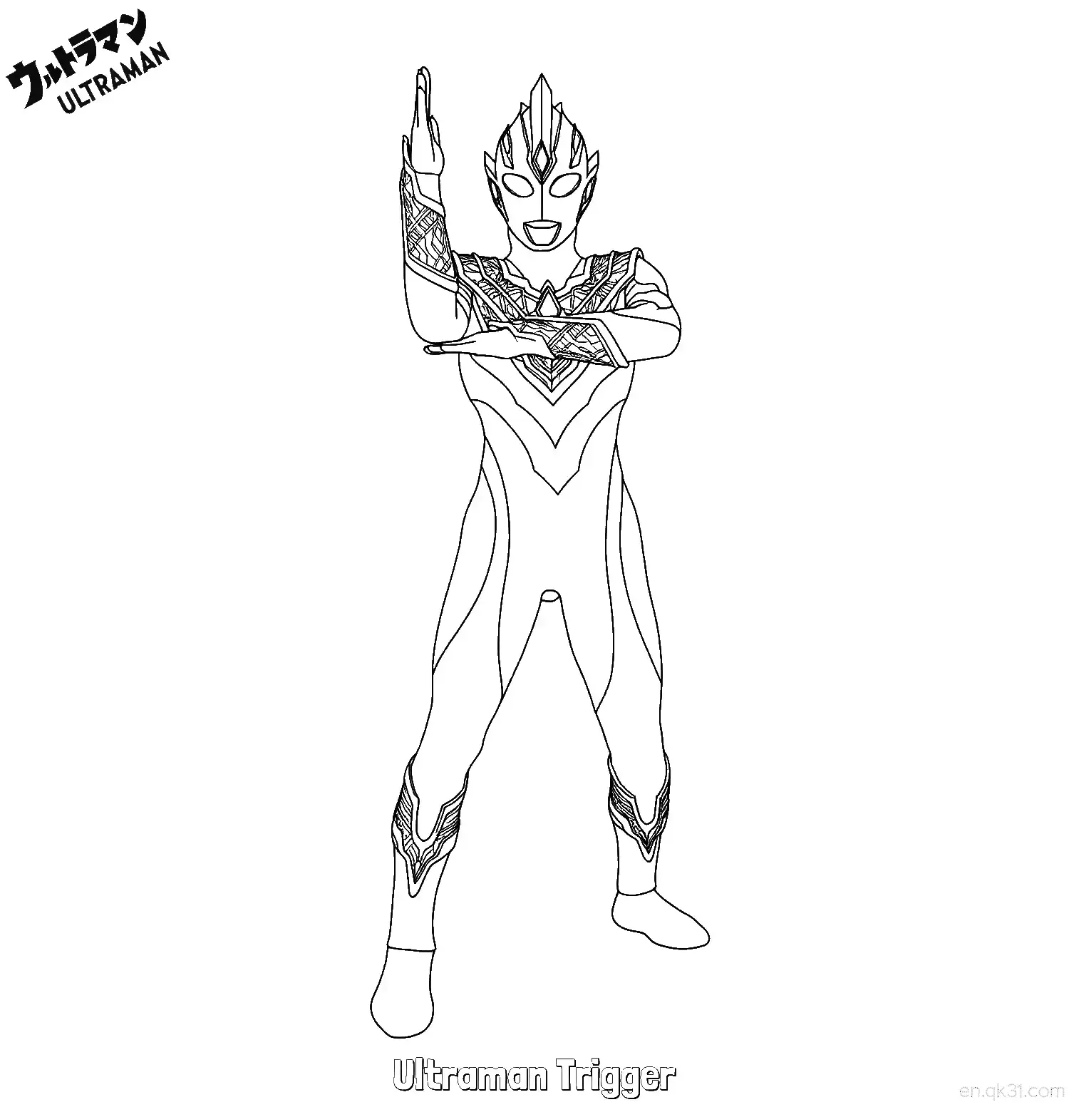 免费 特利迦奥特曼 1简笔画 素描 涂鸦 - 免费可打印奥特曼 下载PDF 简笔画涂色页