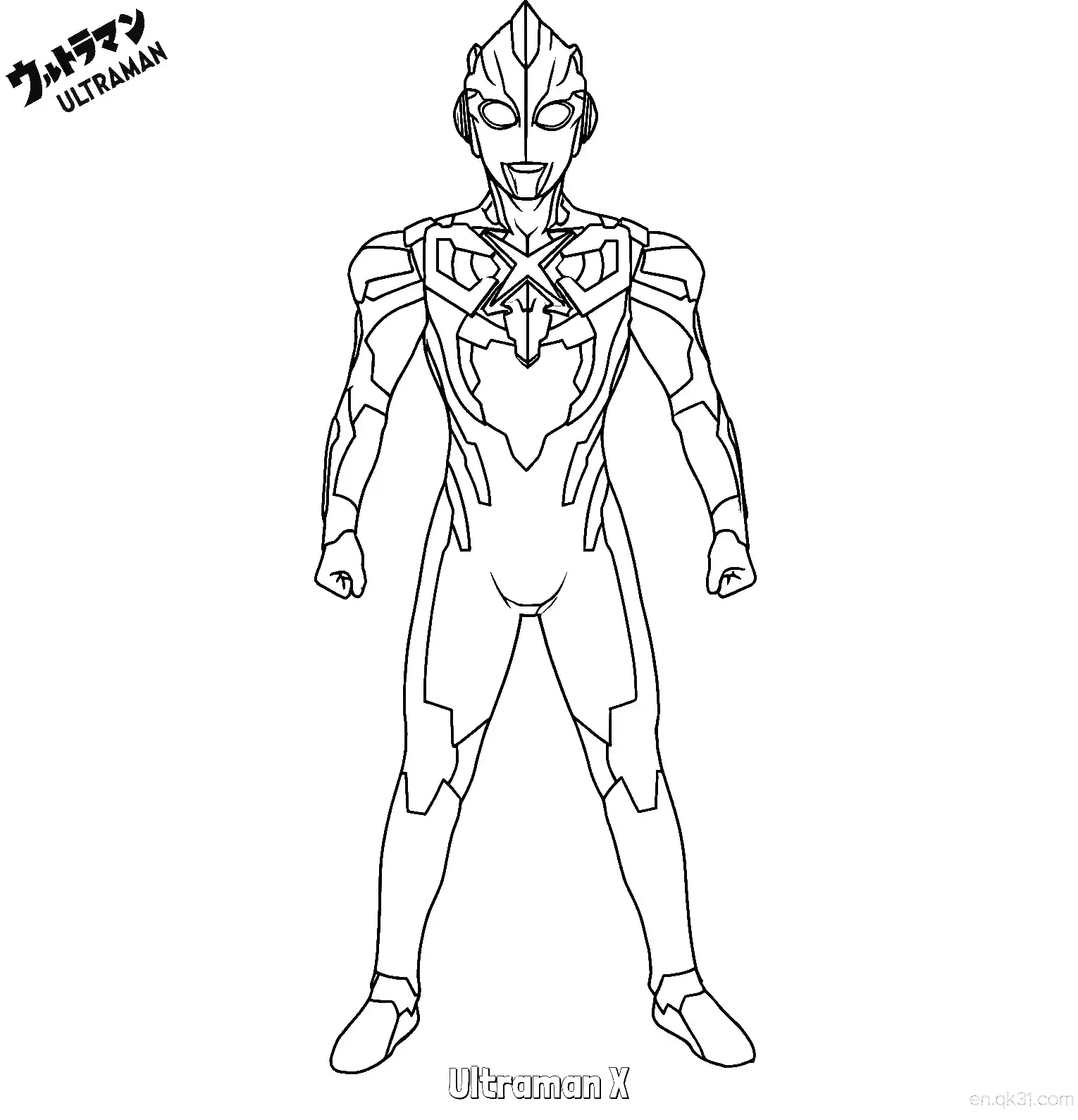 免费 艾克斯奥特曼 简笔画 素描 涂鸦 - 免费可打印奥特曼 下载PDF 简笔画涂色页