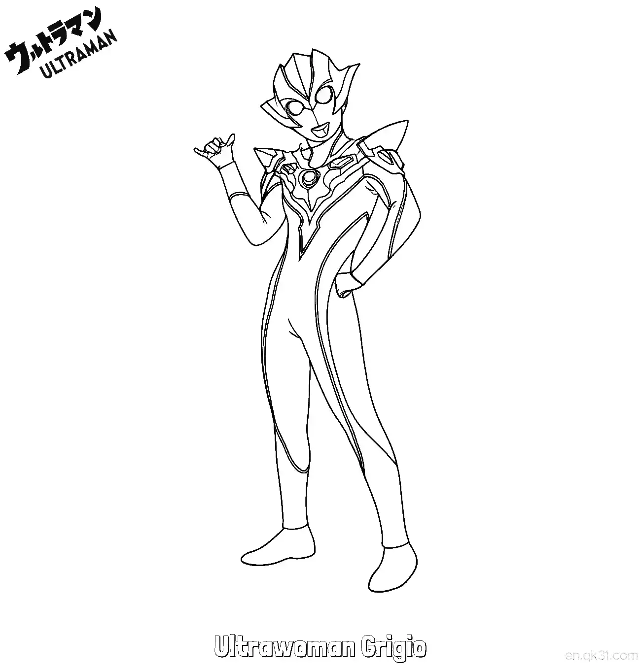 免费 格丽乔奥特曼 简笔画 素描 涂鸦 - 免费可打印奥特曼 下载PDF 简笔画涂色页