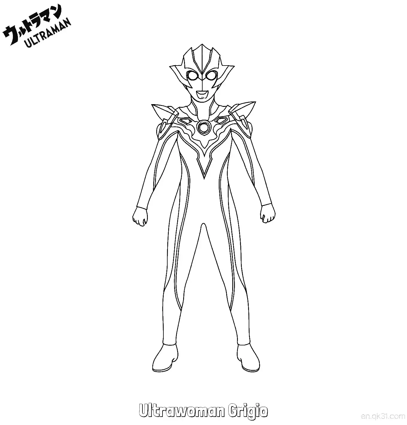 免费 格丽乔奥特曼 1简笔画 素描 涂鸦 - 免费可打印奥特曼 下载PDF 简笔画涂色页