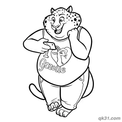 本杰明·爪霍瑟瞪羚粉丝T恤简笔画涂色页 – 免费可打印简笔画涂色画