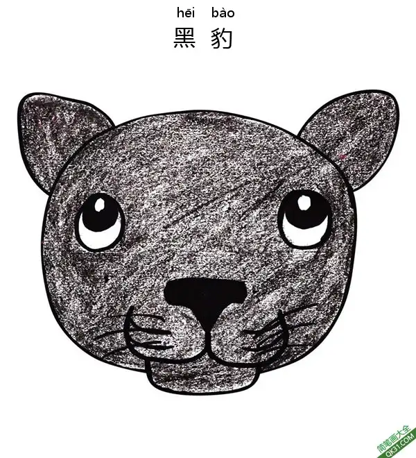 如何给孩子画黑豹脸Draw a Black Panther Face简笔画涂色画 – 为儿童和成人提供的免费可打印简笔画涂色画
