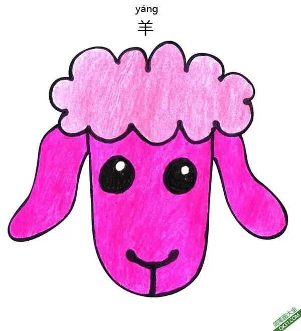 如何给孩子画羊脸Sheep Face简笔画涂色画 – 为儿童和成人提供的免费可打印简笔画涂色画