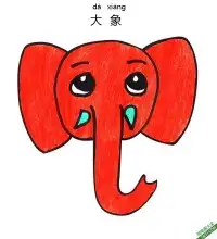 怎样教孩子画大象脸Elephant Face – 免费可打印简笔画涂色画