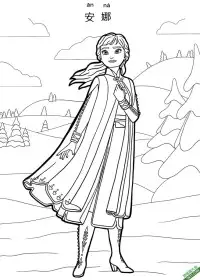Frozen Coloring Pages Anna安娜 冰雪奇缘 – 免费可打印简笔画涂色画