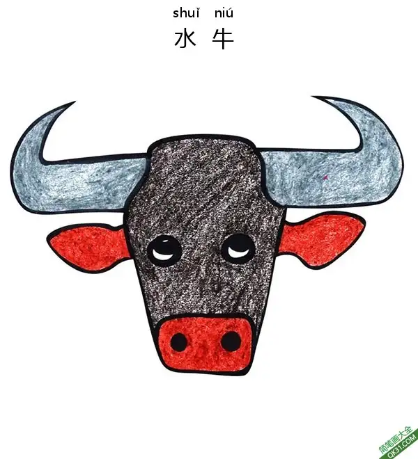 如何给孩子画水牛脸如何给孩子简笔画涂色画 – 为儿童和成人提供的免费可打印简笔画涂色画
