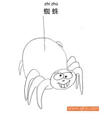 蜘蛛Spider蛛形纲动物 – 免费可打印简笔画涂色画