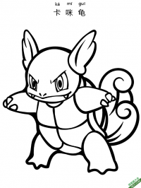 卡咪龟 カメールWartortle 精灵宝可梦|简笔画|素描|涂鸦|涂颜色